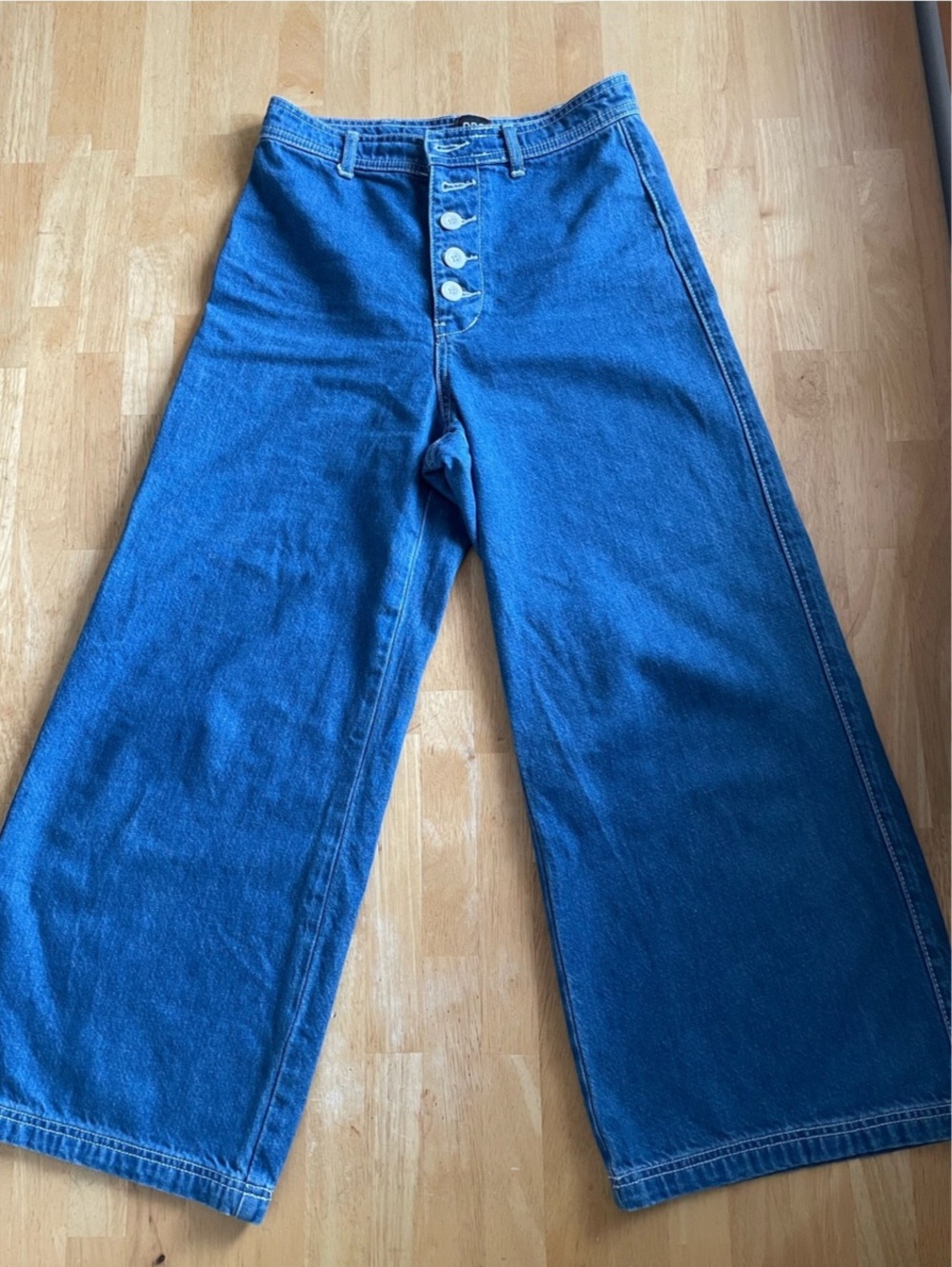 BIG Urban Outfitters wide-leg jeans Wide Leg Blue Jeans Waist 27 Like New